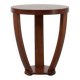Table d'appoint Art Déco en bois et plateau plaqué façon échiquier, France vers 1940