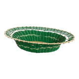 Old green scoubidou basket