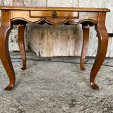 Louis xv style writing table nightstand wood + drawer 19th century walnut vintage