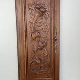 Paire d'ancien panneau porte bois sculpté Bas relief (chêne)
