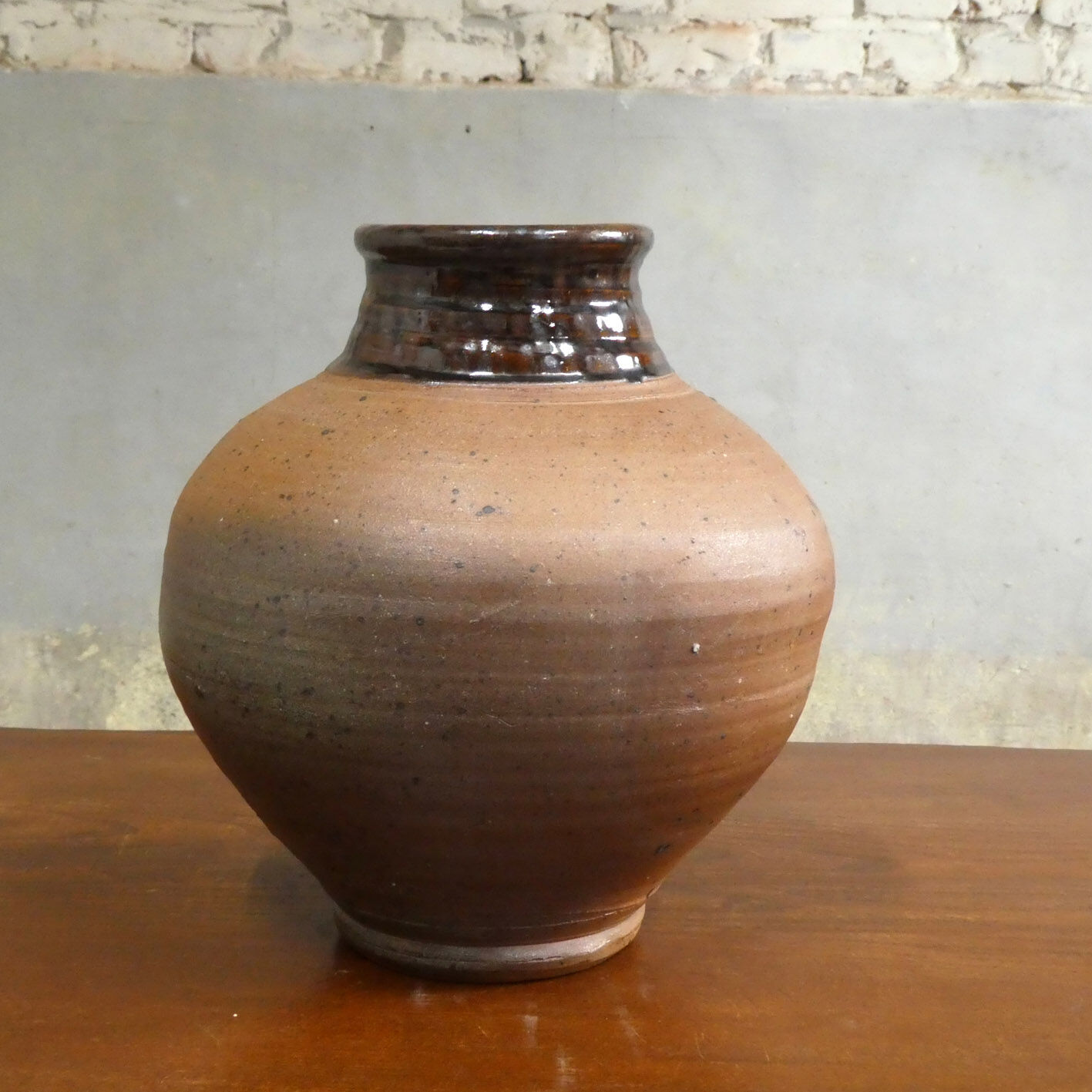 large vase of Pierre Digan partially enamelled