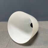 High opaline glass pendant lamp with brass fixture