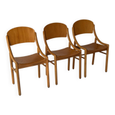 Chaises de salle à manger en bois courbé Baumann
