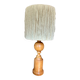 Turned wood base lamp with spun lampshade