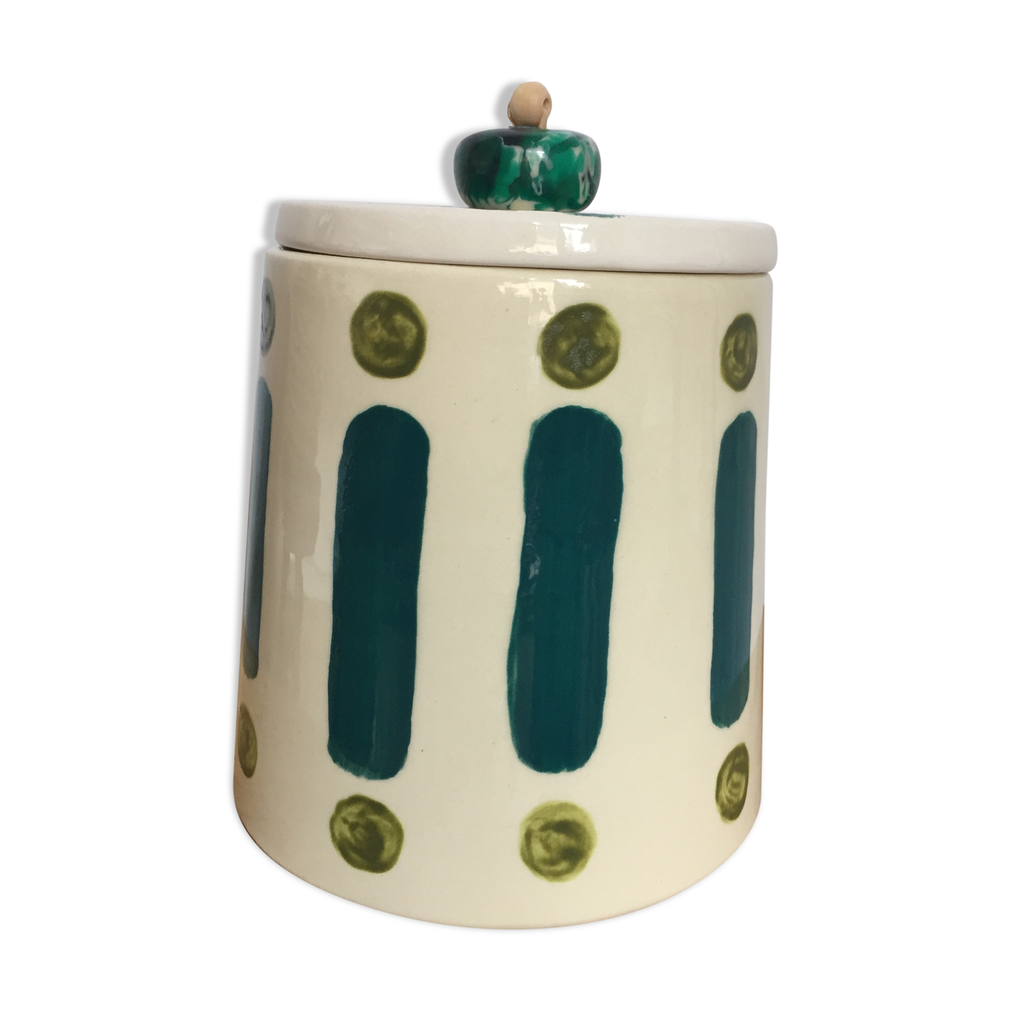 Hand-painted glazed ceramic box