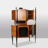 Pair of Italian cabinets in teak veneer. 1960s.