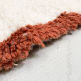 Moroccan Berber carpet beni ouarain ecru with colorful patterns 143x110cm