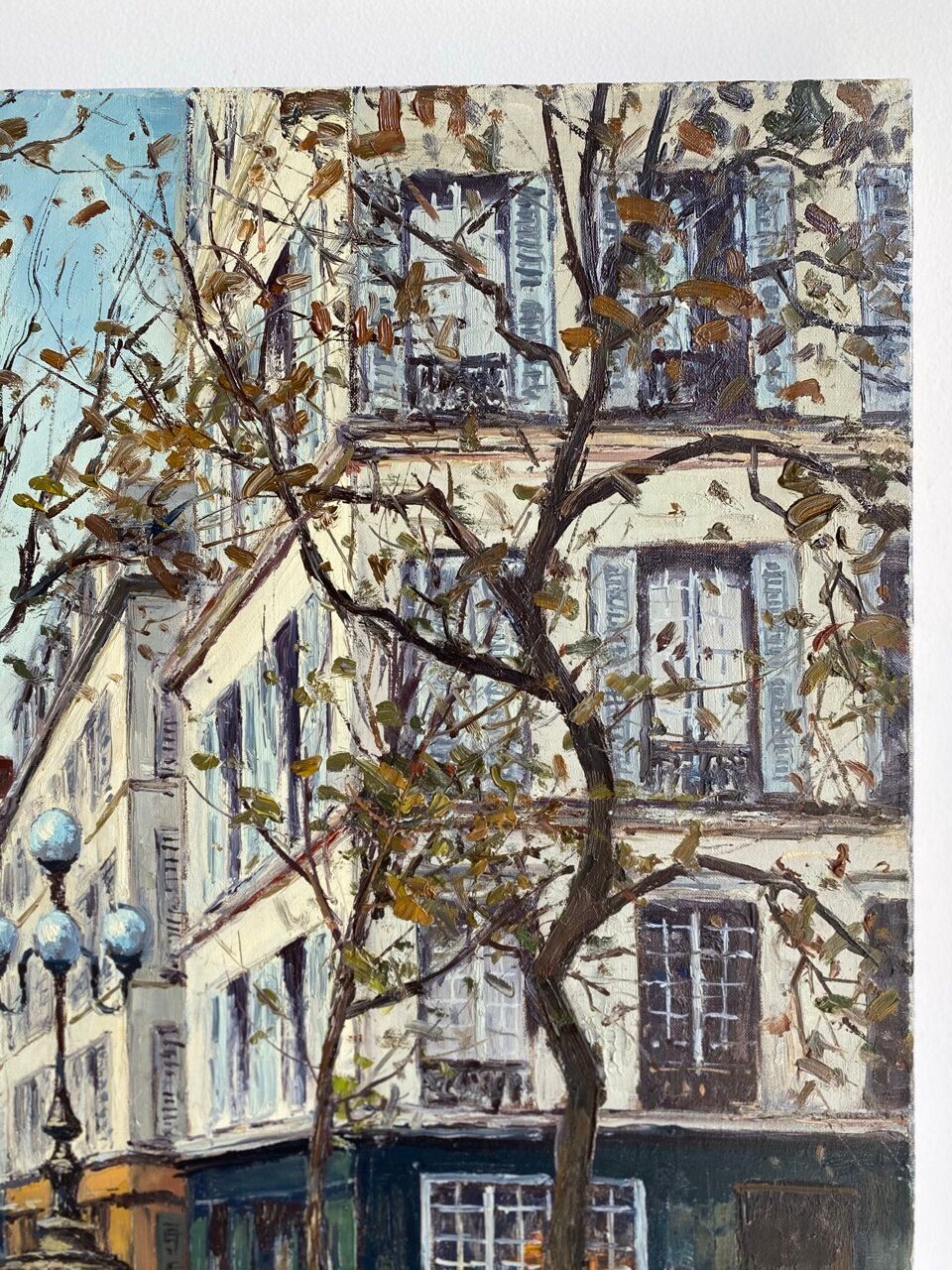 Ancient painting, Furstenberg Square, Paris, signed Saulin, 20th century