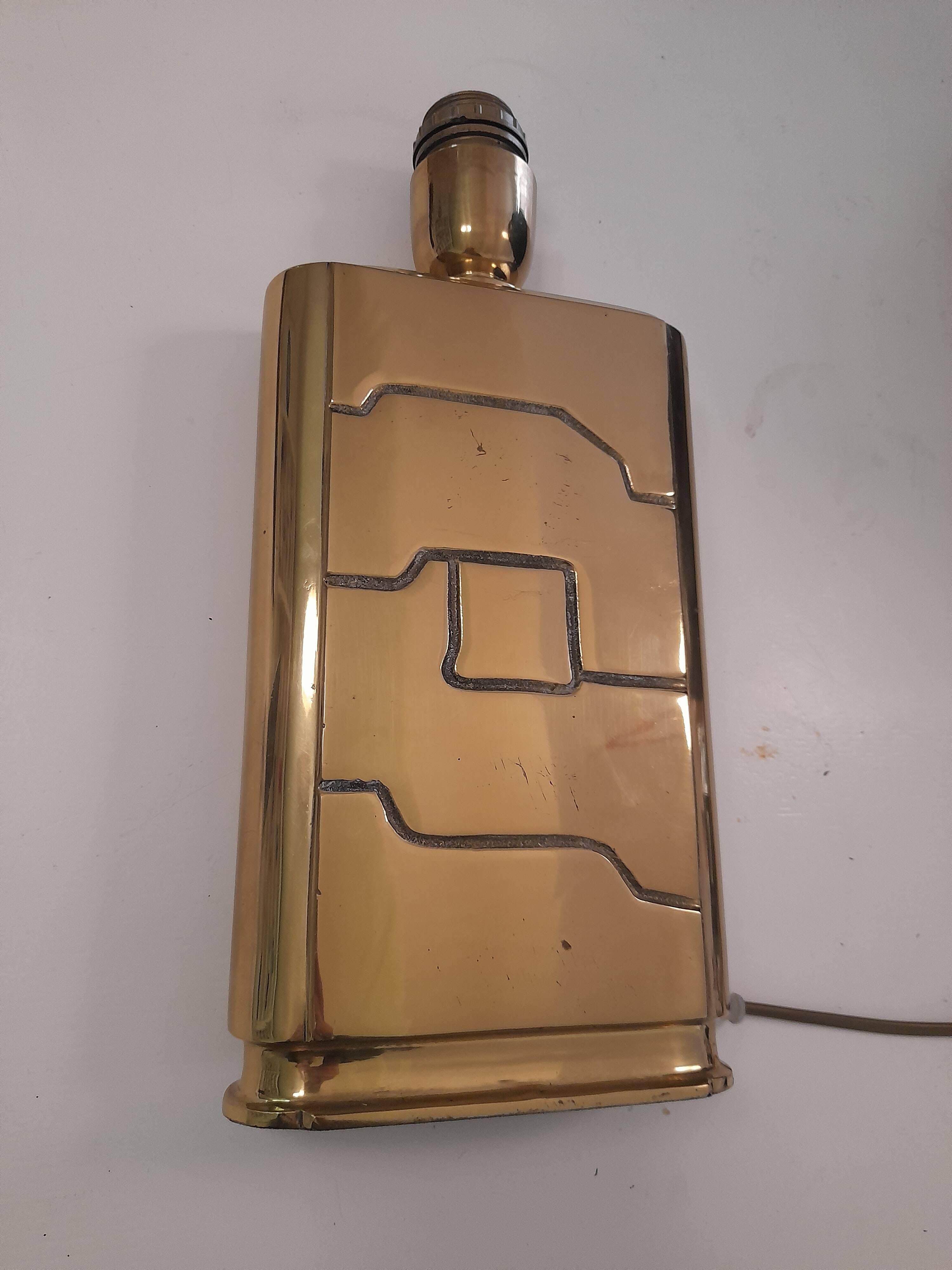 Brutalist brass lamp base Regina made in Italy.