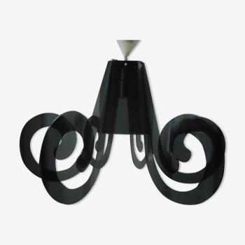 Suspension flower Ricciolo smokes contemporary black italy emporium