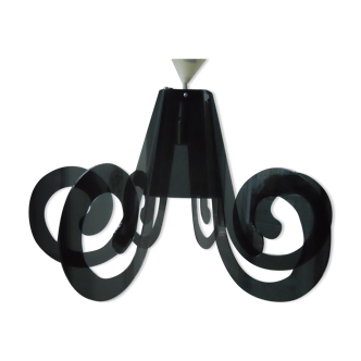 Suspension flower Ricciolo smokes contemporary black italy emporium