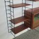 Bibliothèque murale suspendue étagères scandinave vintage teck 1960