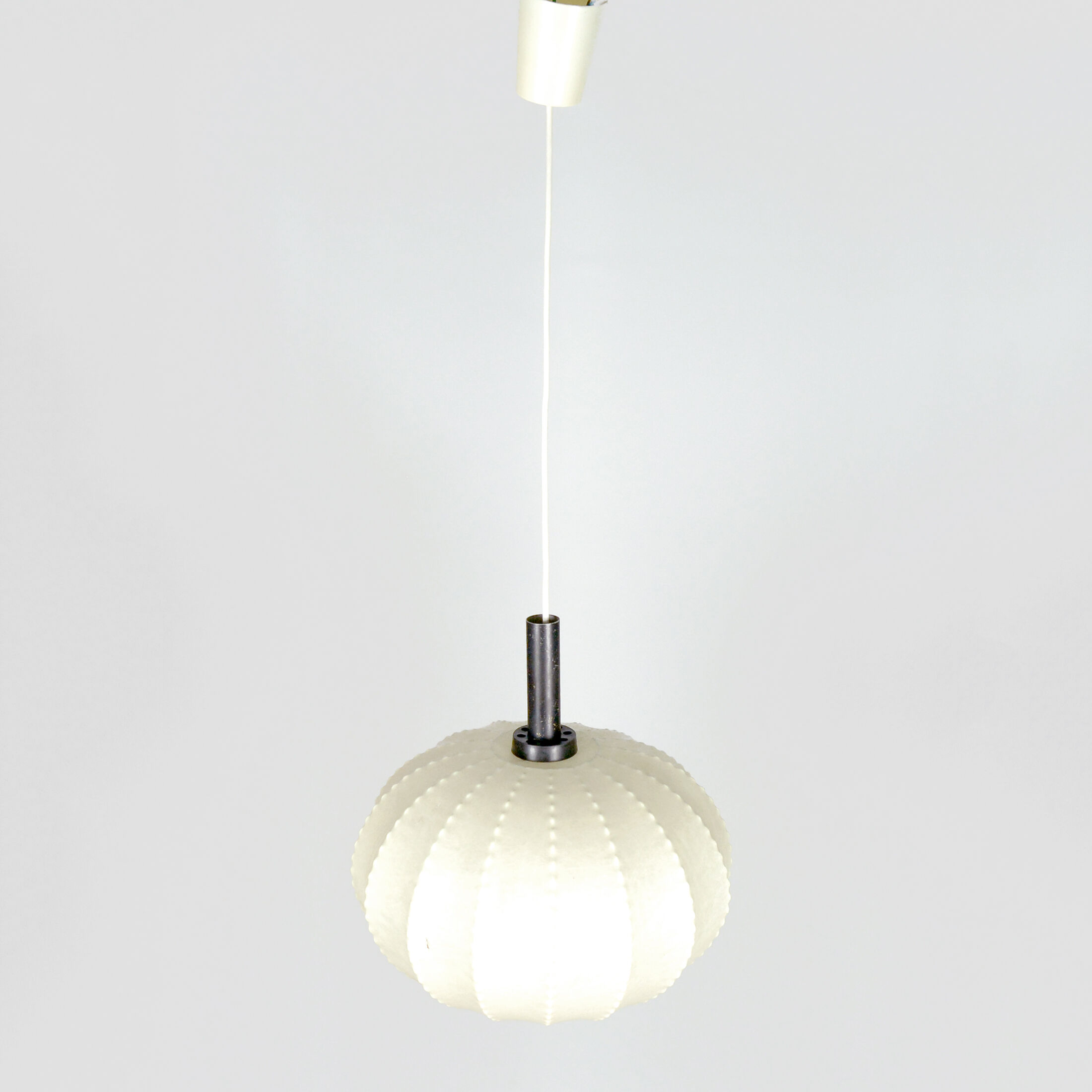 Ball Shaped Beige Pendant Lamp, Sweden - 1950s