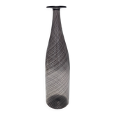 Vase en verre de Murano noir "Mezza Filigrana" par Martens pour Aureliano T.