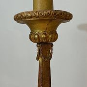 Large Gilded Carved Wooden Candelabrum on Patinated Base, French Work, v