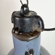 Industrial Grey Enamel Bauhaus Pendant Lamp, 1930s