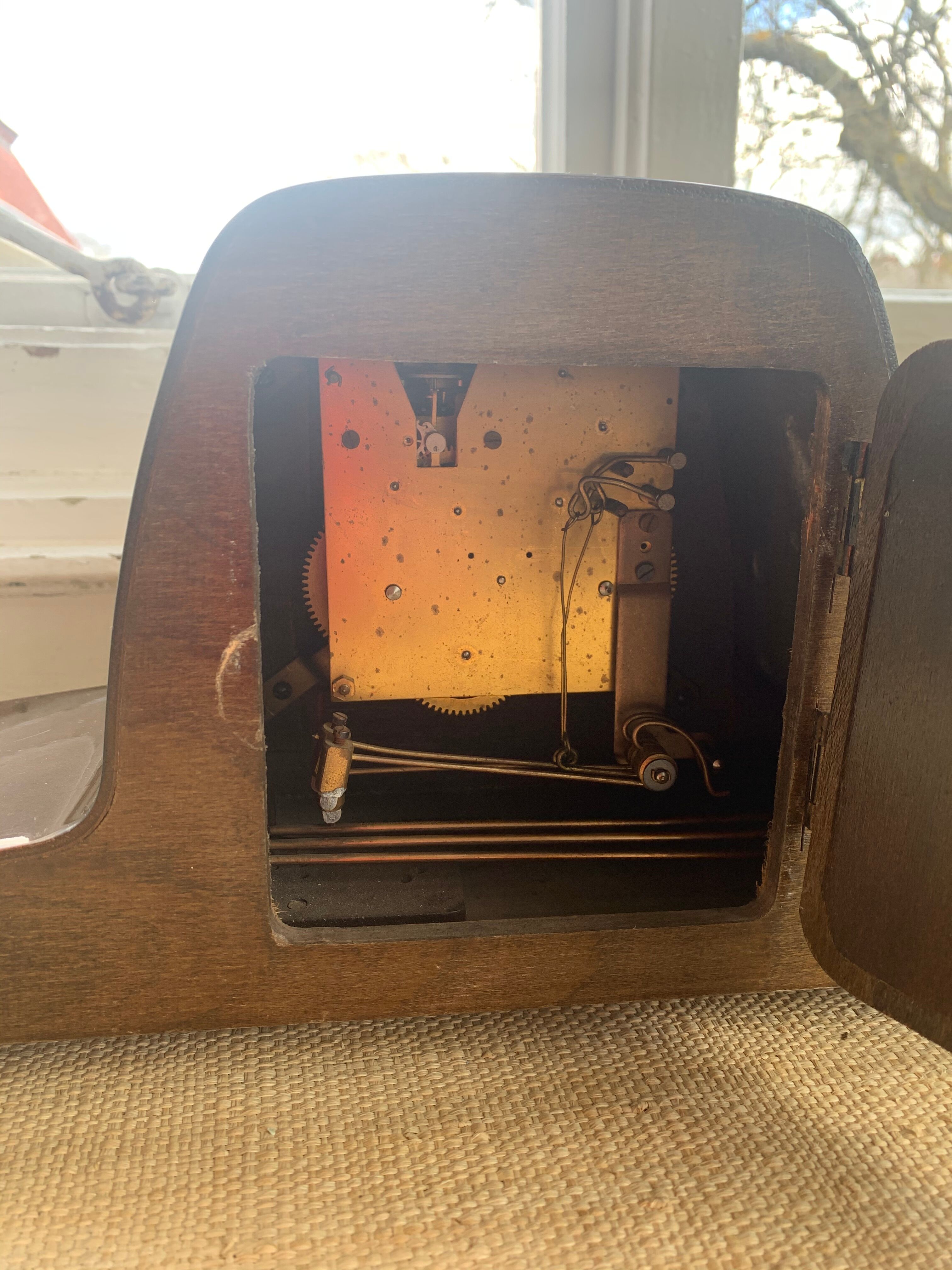 Art Deco Style Mantel Clock Schwebeanker,  Germany 1960s