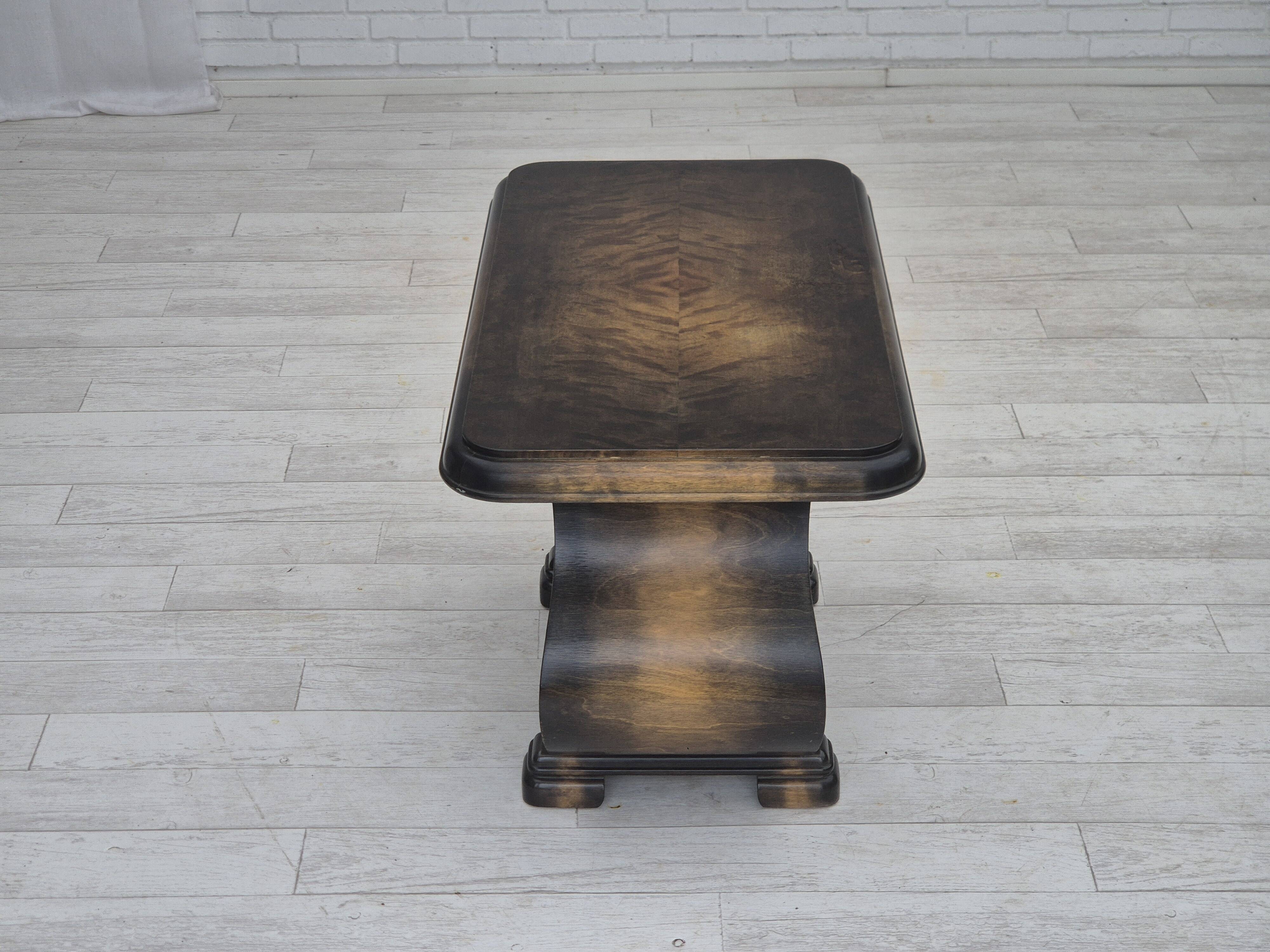1950s, Danish artdeco coffee table with shelf, ash wood.