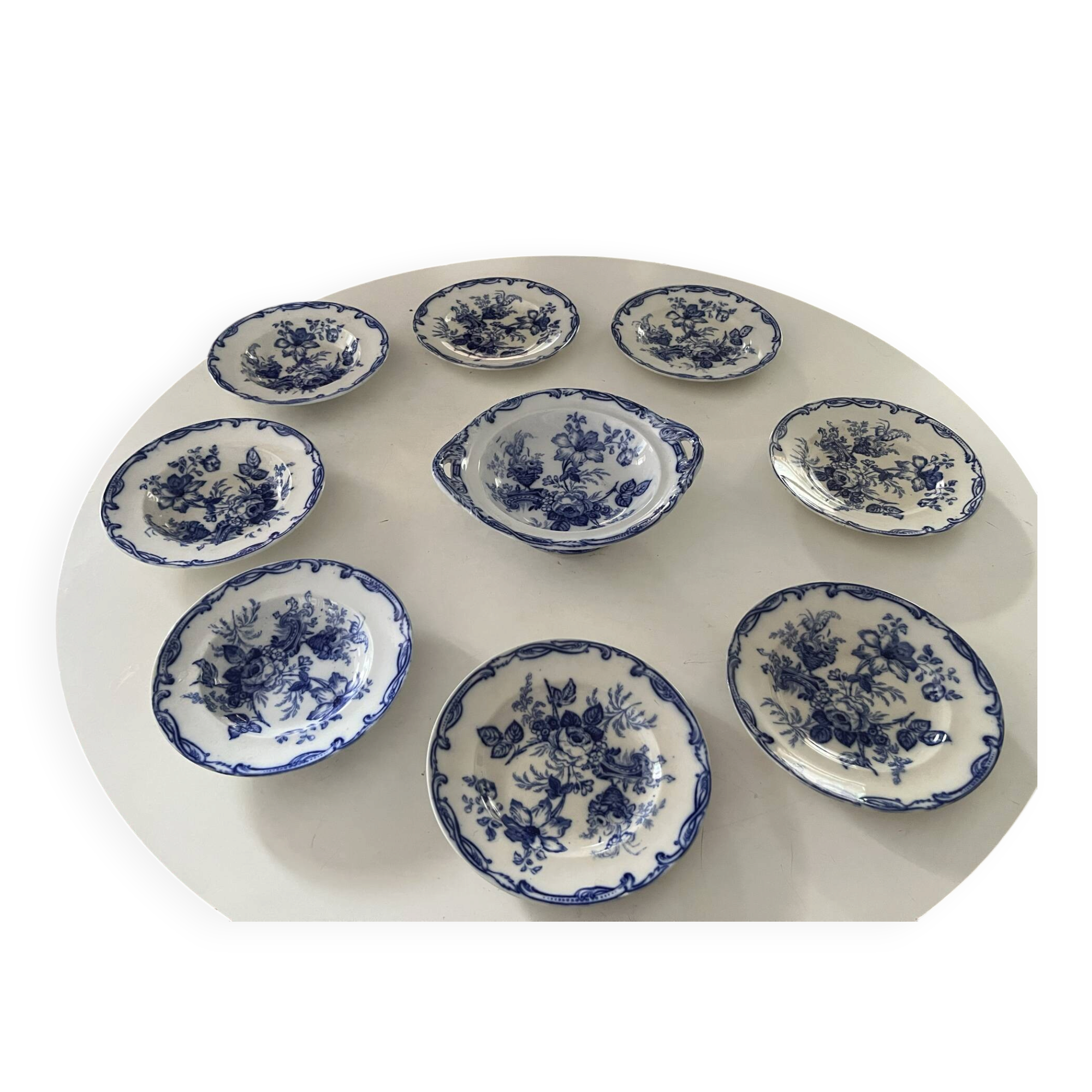 Set of plates and a handled dish Brownfield England