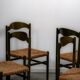 Green beech and rush dinning chairs