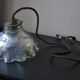 Prismatic glass Holophane pendant light circa 1950