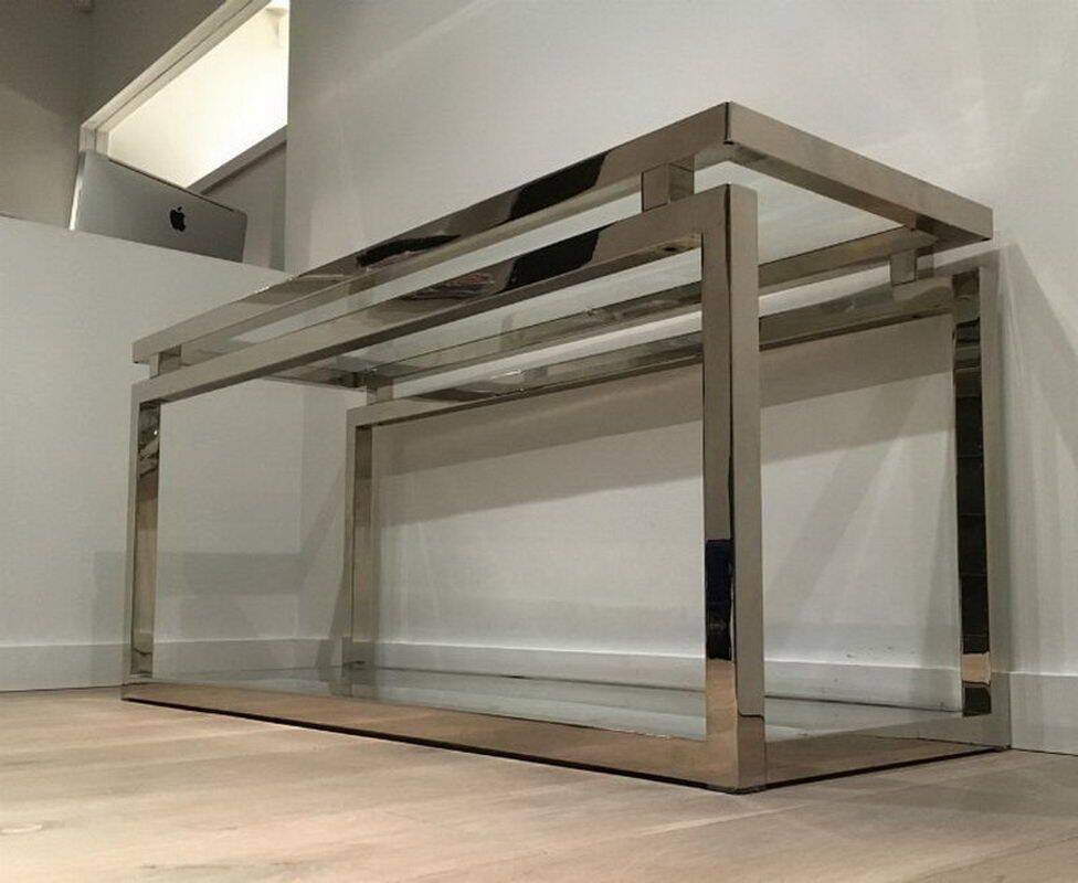 Console en chrome et verre