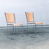 Set of Postmodern Italian Design Leather Dining Chairs by Segis, 1990s
