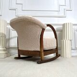 Rocking chair in sheepskin