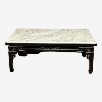 Table basse chinoise avec plateau en marbre