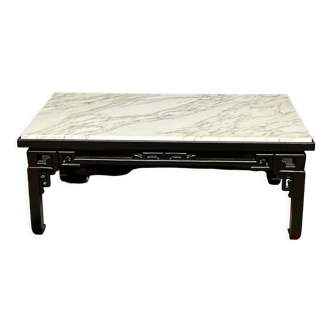 Table basse chinoise avec plateau en marbre