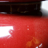 Covered vase, Chinese ginger jar in oxblood and celadon ceramic.