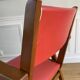 Vintage armchair from the 50s/60s – wood & red faux leather – Scandinavian style