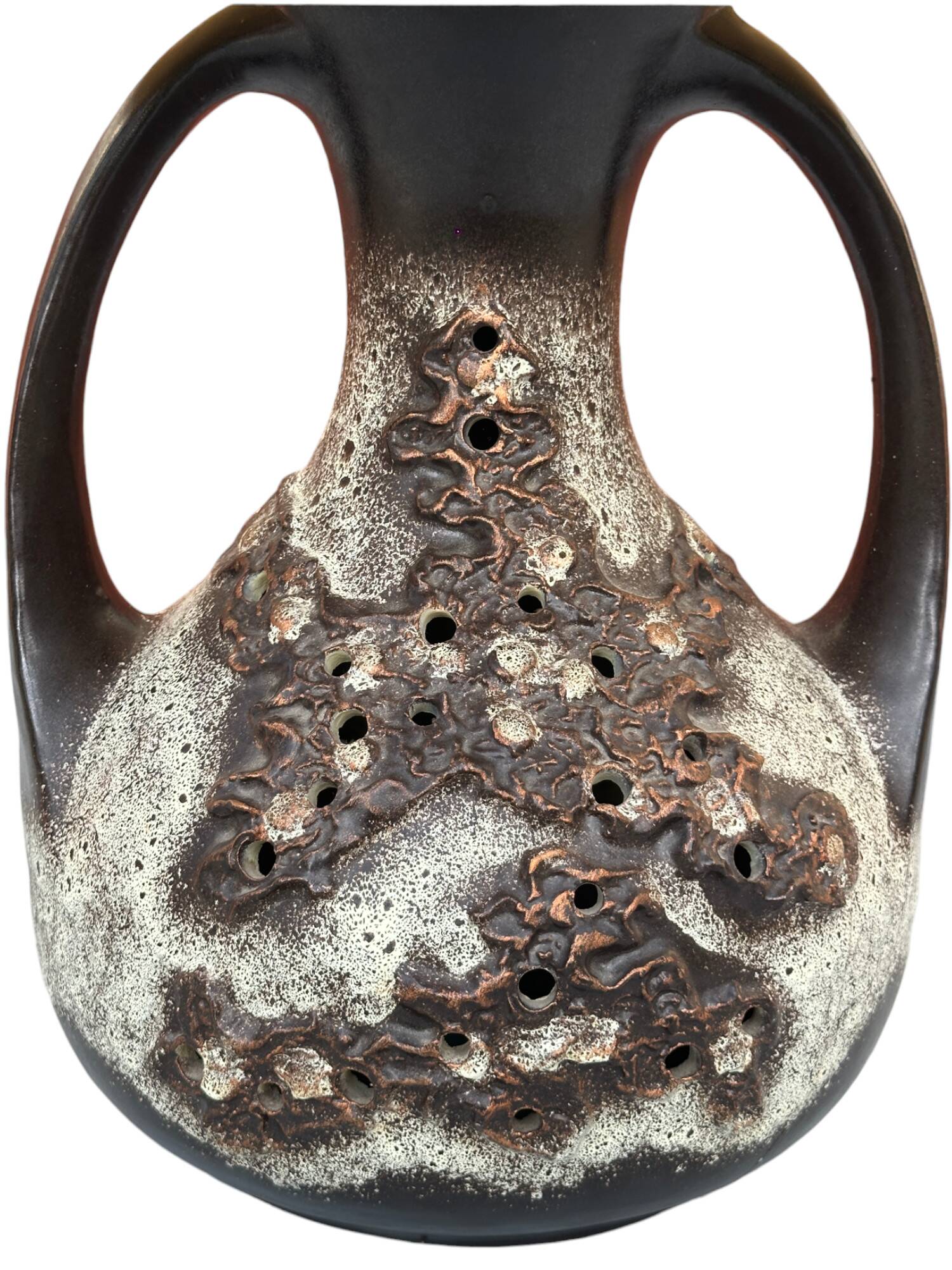 Large Brown Fat Lava Ceramic Floor Lamp by Richard Essig, 1960s, Germany