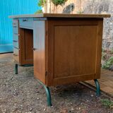 1950s schoolmaster's desk in solid oak