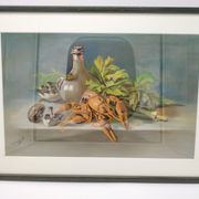 Still life with pastel Breton lobster