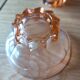 6 small vintage pink glass dessert bowls.