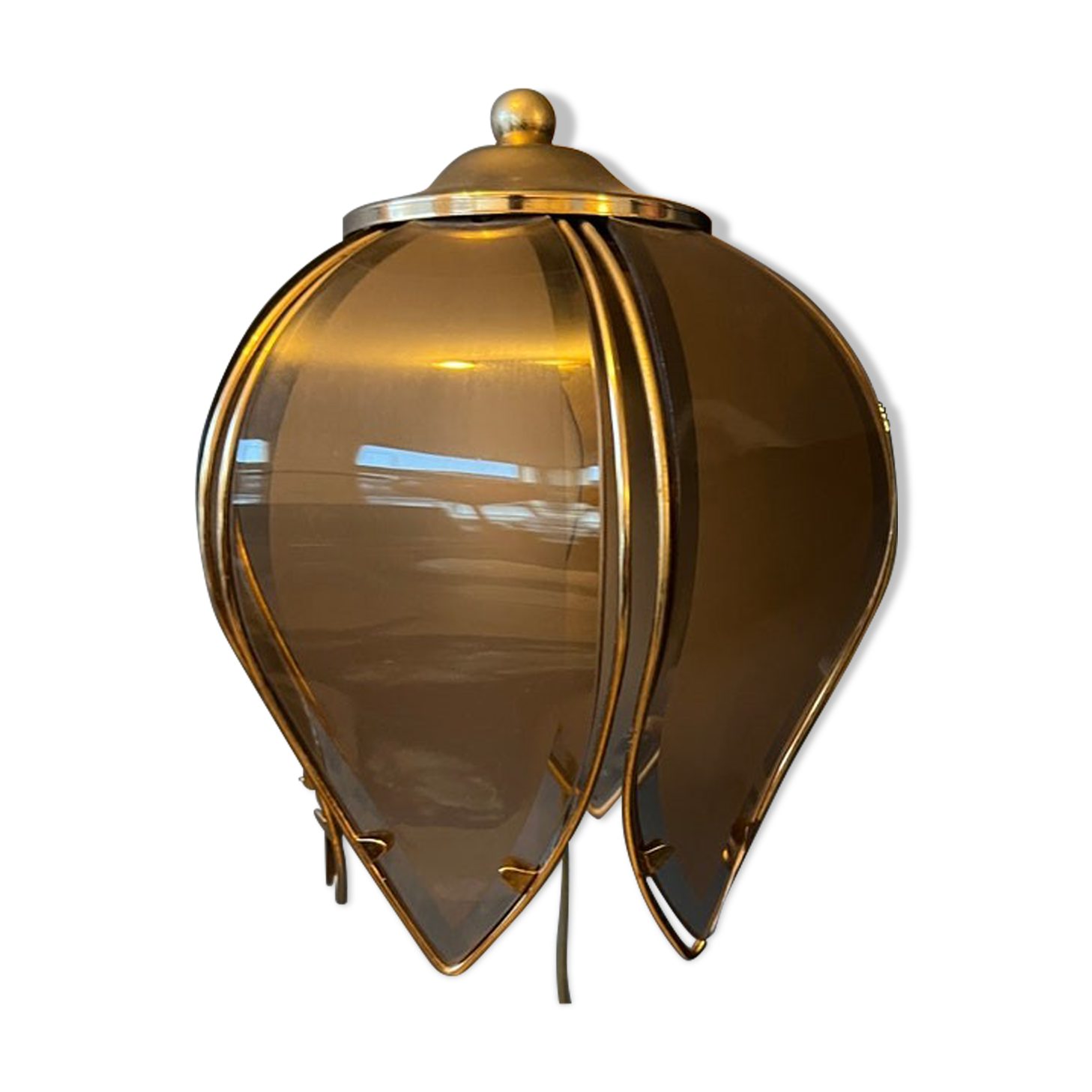 Vintage wall lamp Hollywood Regency Golden Flower