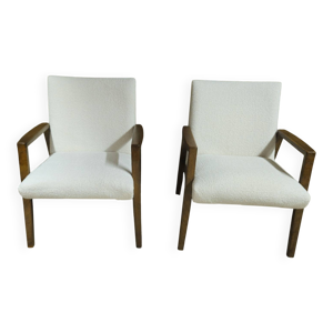 Paire de fauteuils bouclette