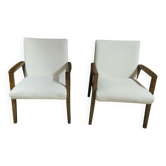 Pair of 1970s bouclette armchairs