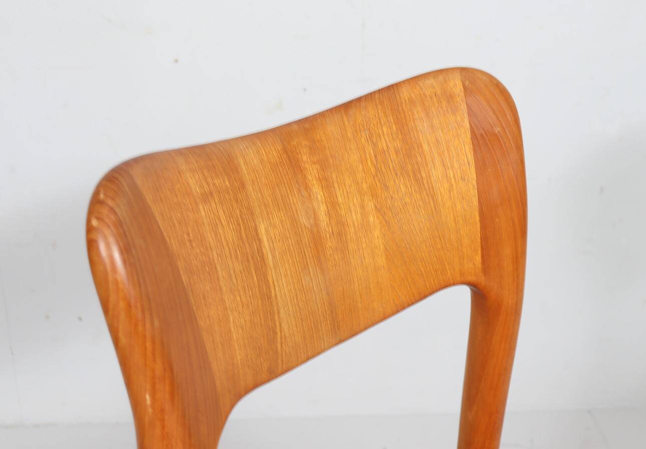 Niels Koefoed for Hornslet, 4 chairs / dining chairs, model '177', teak, 1960s, Denmark.