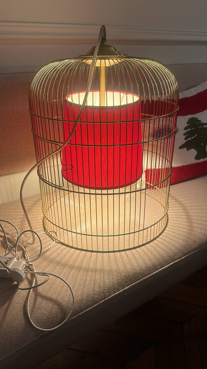 sunset lamp in gold metal, Pierre Gonalons.