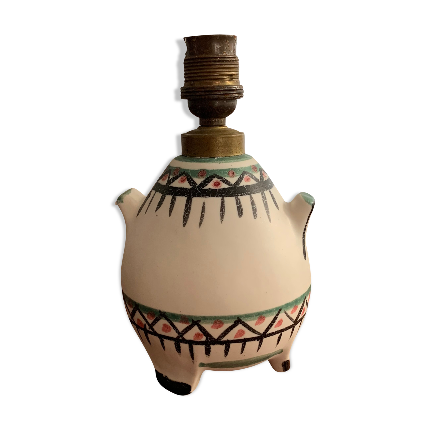 Vintage ceramic tripod lamp foot