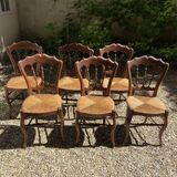 Suite of 6 mulched chairs with spindles