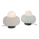 Pair of space age UFO table lamps in white Murano glass, modernist 1970s.