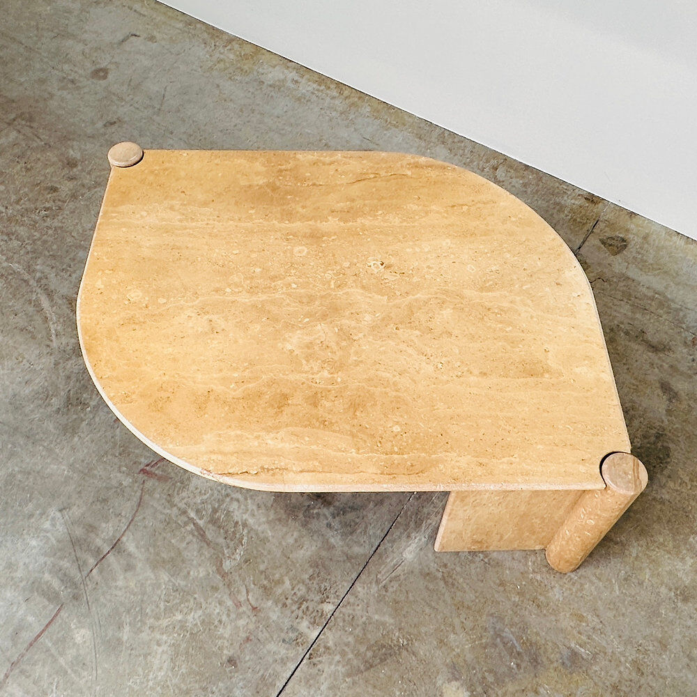 Sculptural Italian travertine coffee table, 1980s