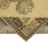 1950s Hand-Knotted Unique Turkish Beige Carpet 112 cm x 207 cm