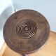 Tripod stool in wood turned coil way