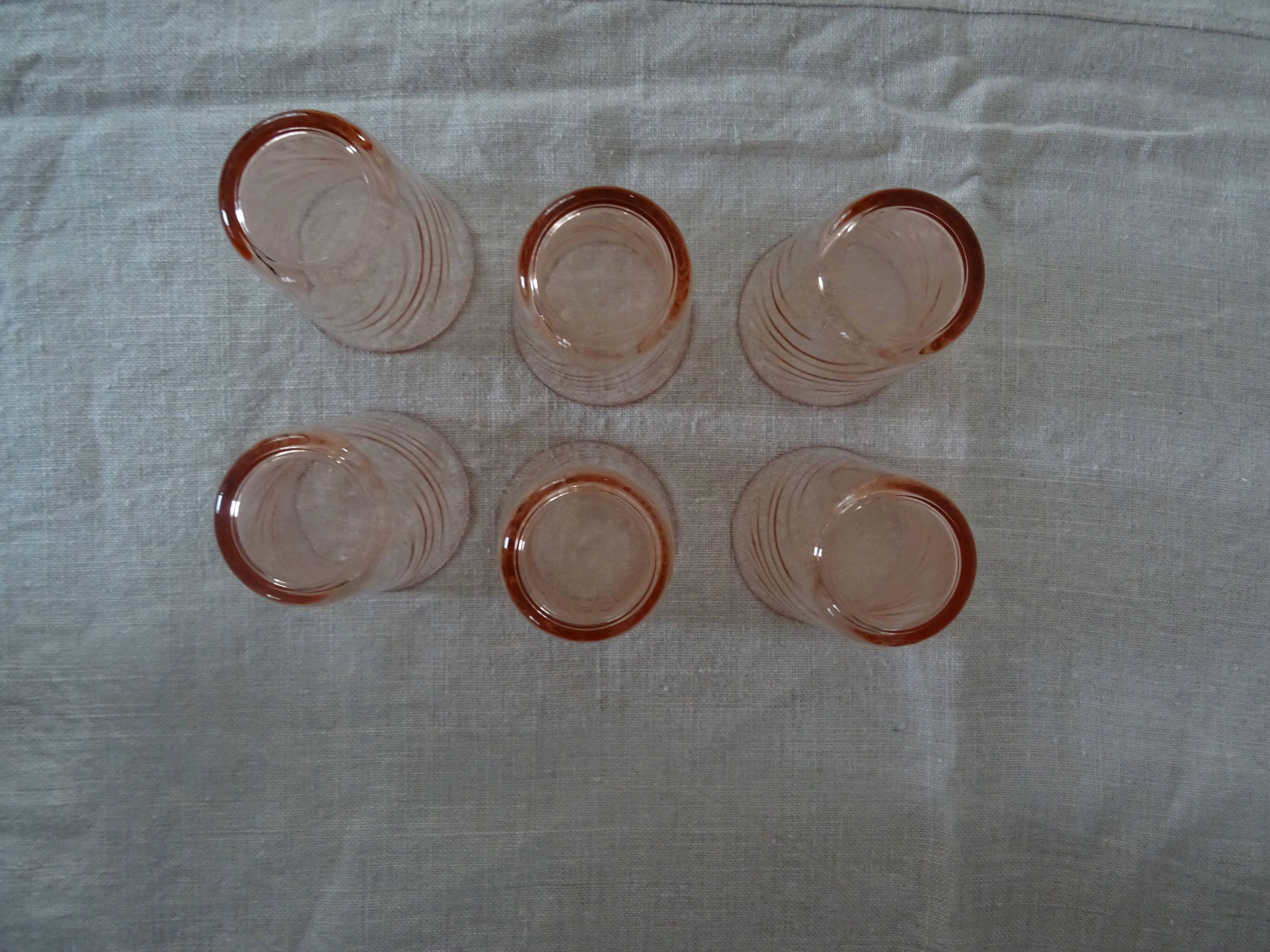 6 verres roses forme gobelet Rosaline Arcoroc Luminarc  vintage