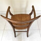Wood and straw armchair from the 70s