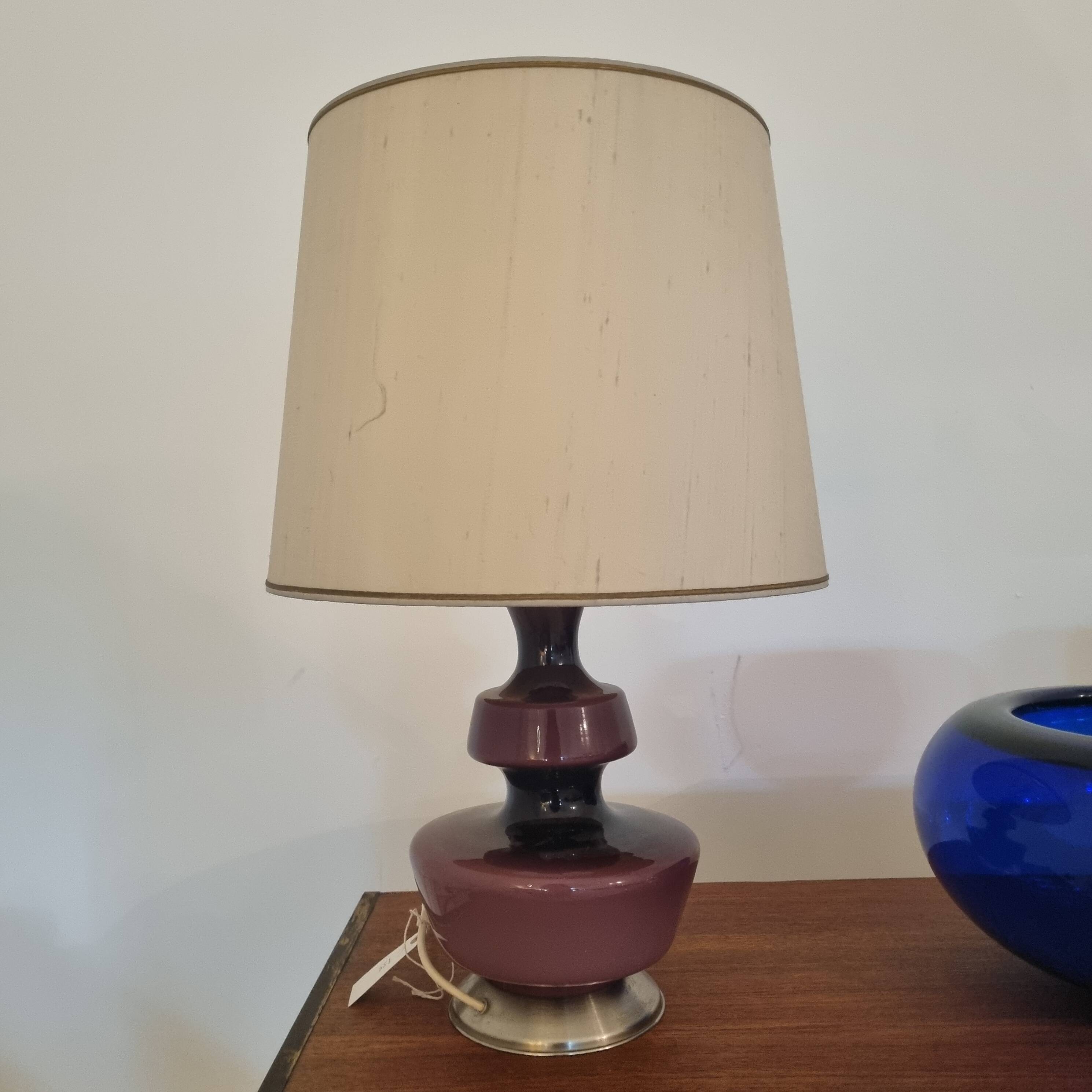 Danish Glass Table Lamp from Holmegaard 1960s